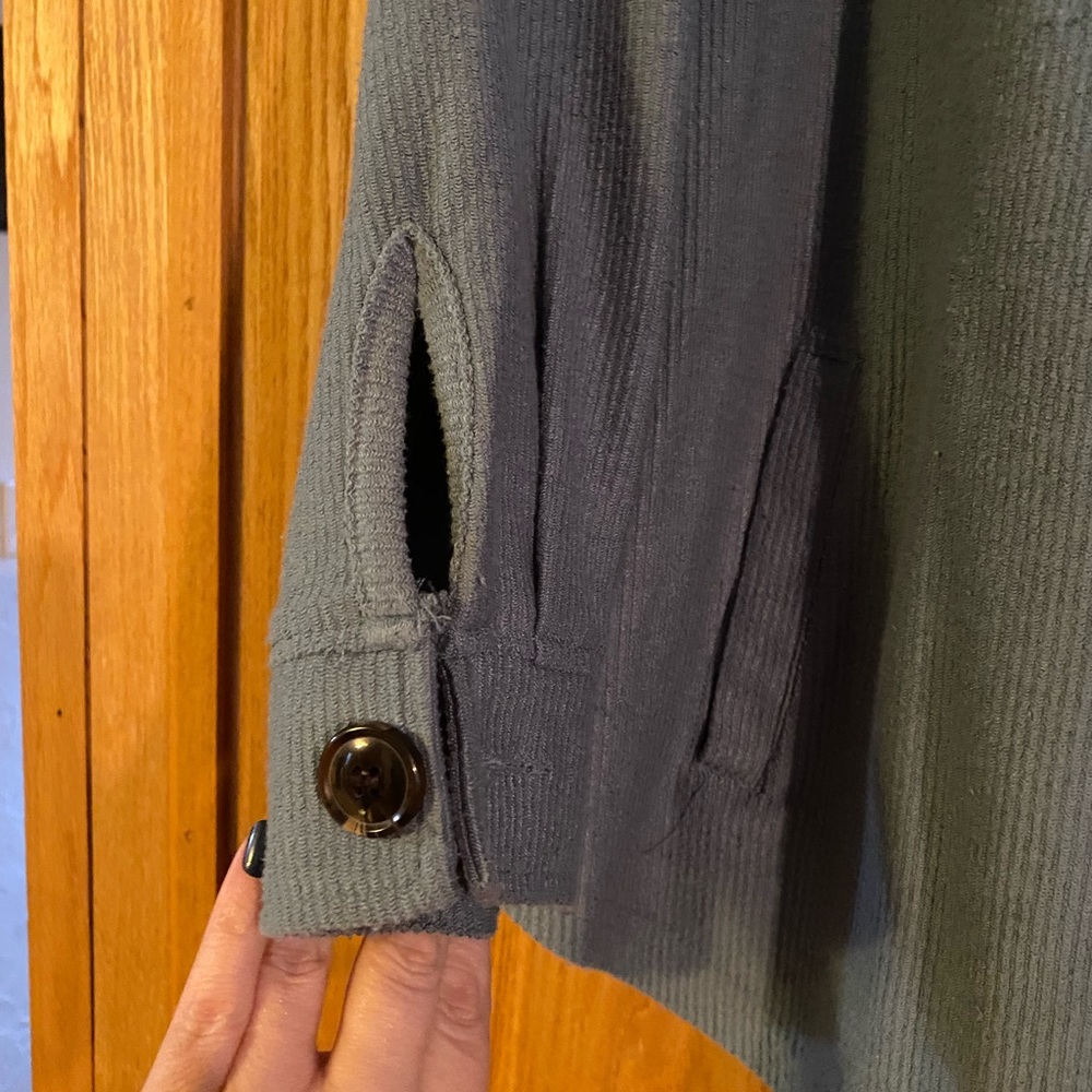 Maurices Slate-Gray Ribbed Button Jacket - Picture 3 of 6